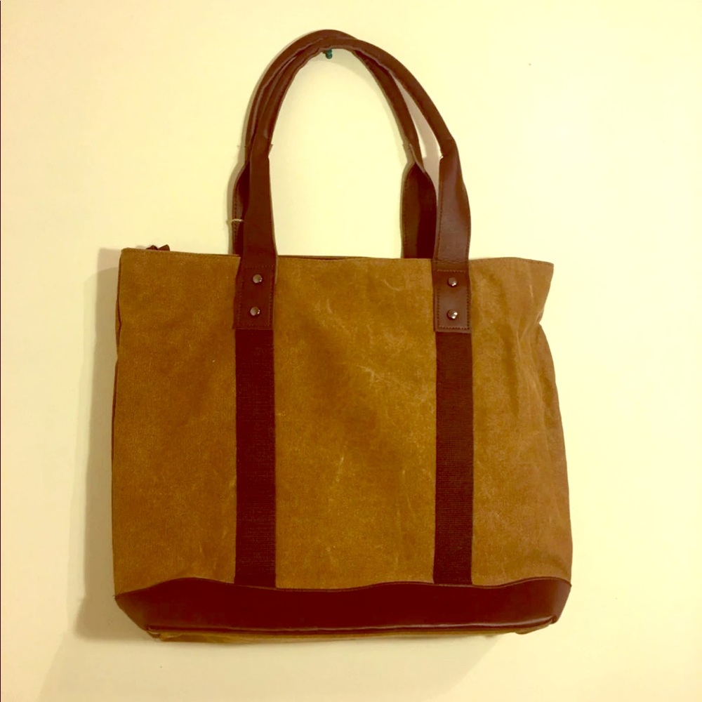 waxed canvas tote bag